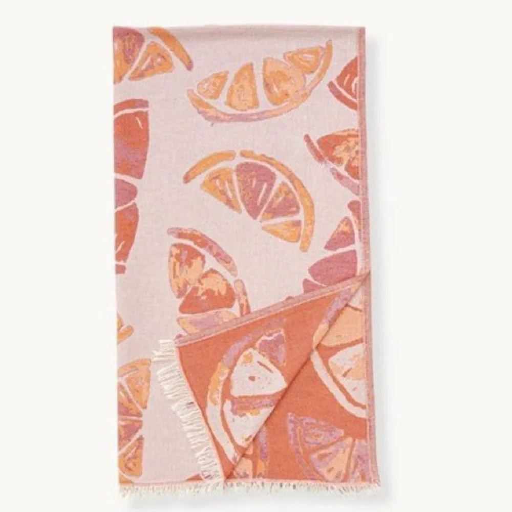 Orange Slice Sarong Towel Wrap All In One Travelers Organic Cotton NEW! 40 x 70 - Picture 2 of 4